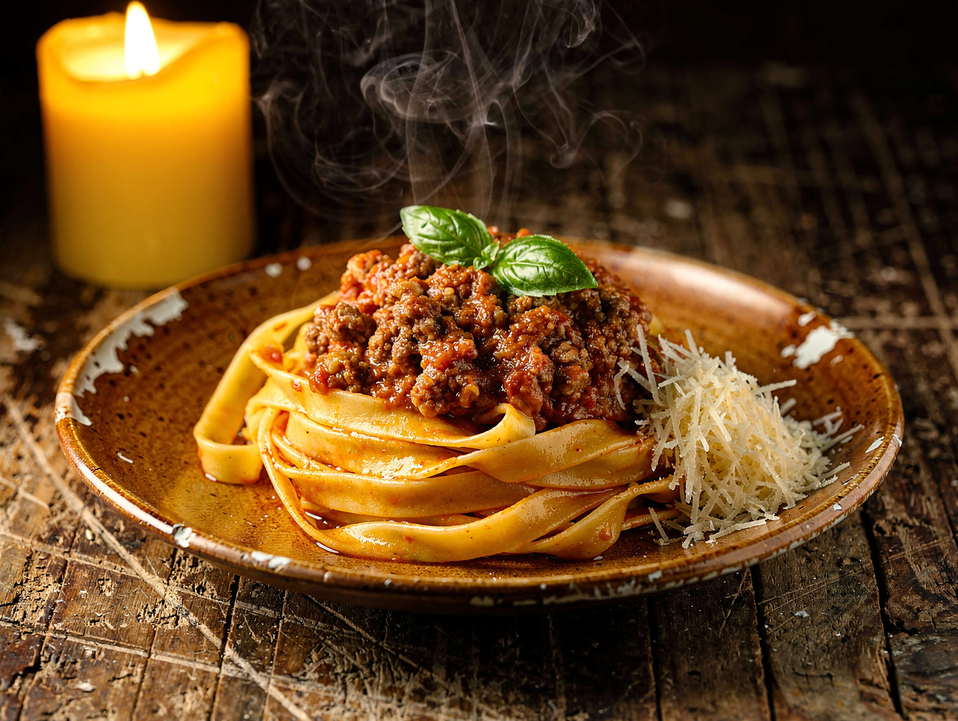 Handcrafted tagliatelle pasta with slow-cooked ragu